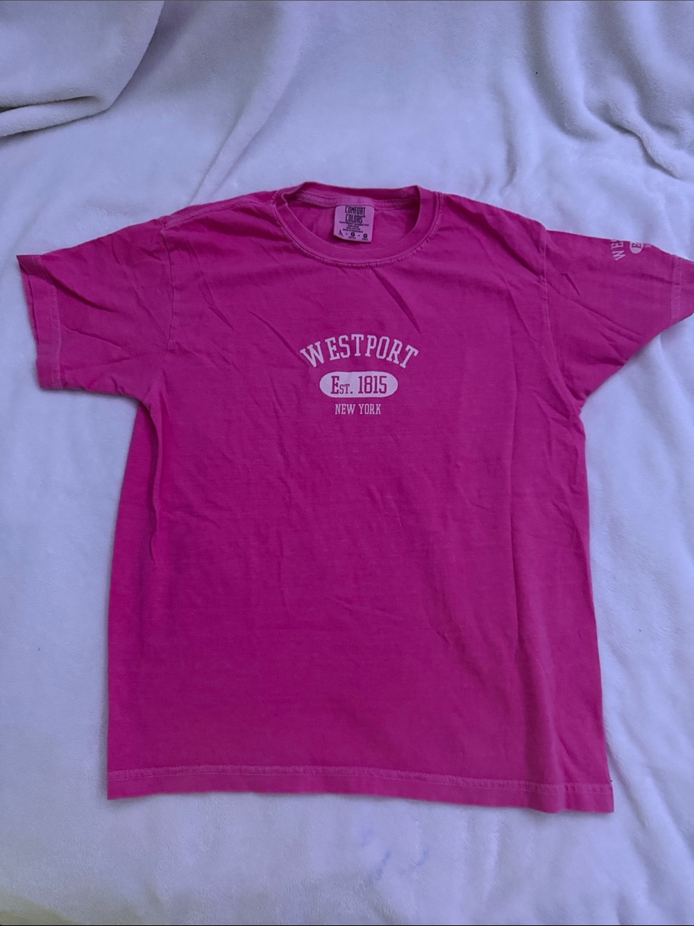 Comfort Colors Hot Pink Kids Short Sleeve Tee with Westport Graphic